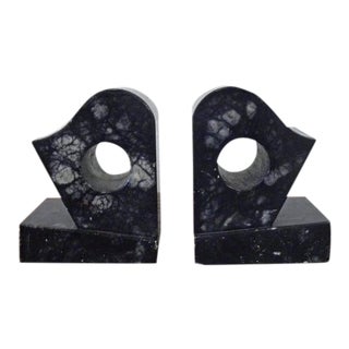 Vintage Contemporary Agate Marble Bookends - Set of 2 For Sale