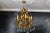 Hollywood Regency Style Gilt Metal and Crystal Glass Six-Light Chandelier, Italy For Sale - Image 4 of 18