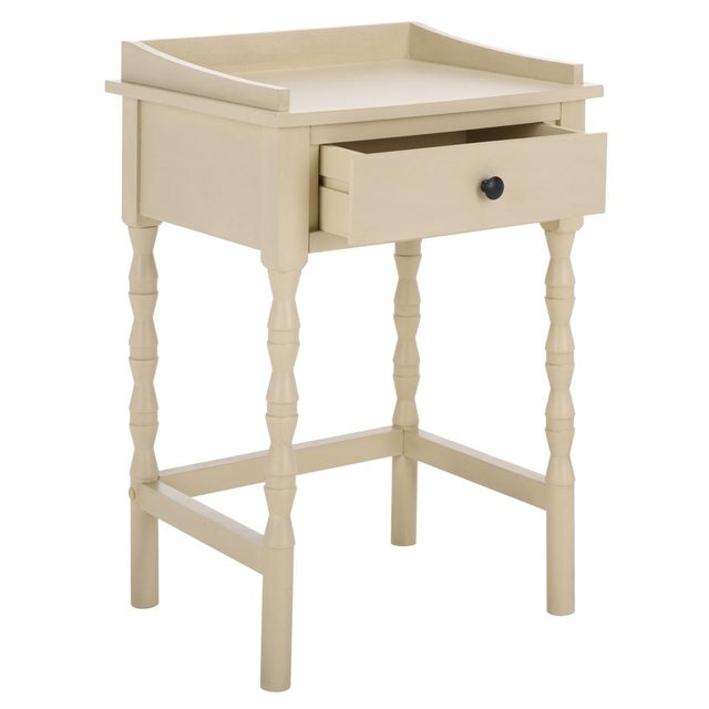 Wood Astroth Accent Table in Sand For Sale - Image 7 of 9