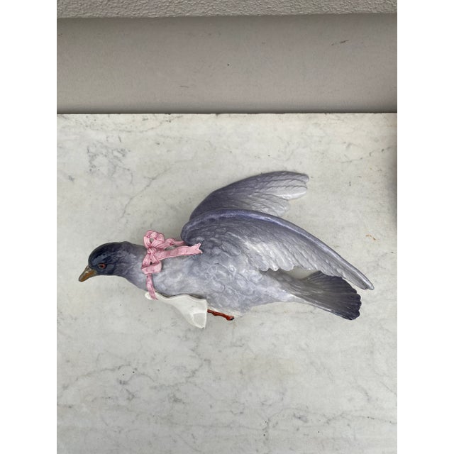 19th Century French Majolica Pigeon Wall Pocket For Sale - Image 11 of 11