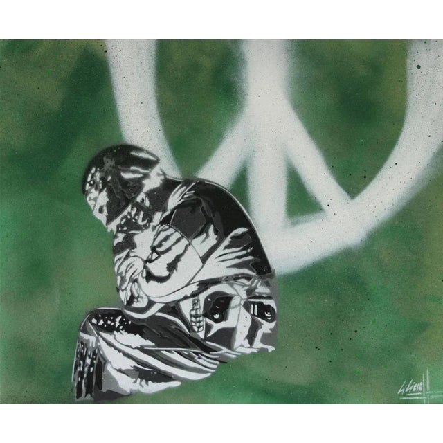 Kiki, Why - White Version, 2018, Aerosol Spray Stencils on Canvas For Sale - Image 6 of 6