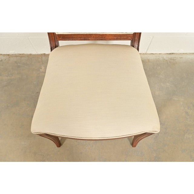 Henredon French Regency Louis XVI Carved Oak Side Chairs or Dining Chairs, Pair For Sale - Image 9 of 16