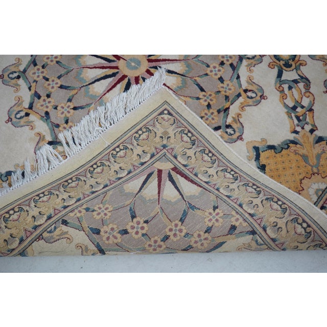 Vintage Multi Medallion 9’ X 13’ Cream Field Oriental Rug For Sale - Image 11 of 11