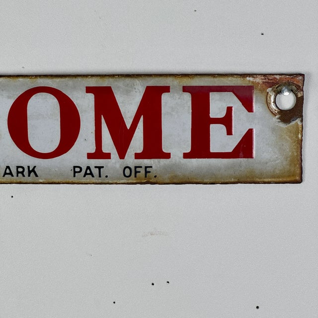 Vintage Mid 20th Century Porcelain Sign of a "Ransome" Company in Bright Red For Sale In New York - Image 6 of 8