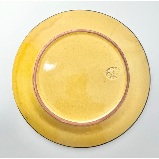 Ceramic 2000s Terre E Provence Ceramic Yellow & Green Salad Plates - Set of 10 For Sale - Image 7 of 8