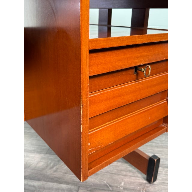 Mid-Century Italian Teak Desk with Chest of Drawers, 1960s For Sale - Image 16 of 17
