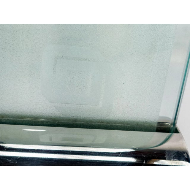 Transparent 1980s Mid Century Frosted Art Glass Orchid Plaque For Sale - Image 8 of 13