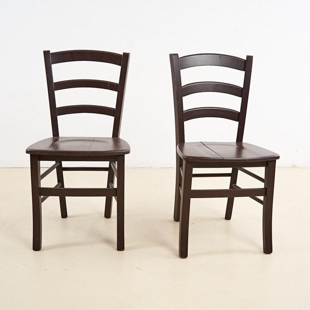 Glazed Wooden Chairs, Set of 2 For Sale - Image 5 of 5