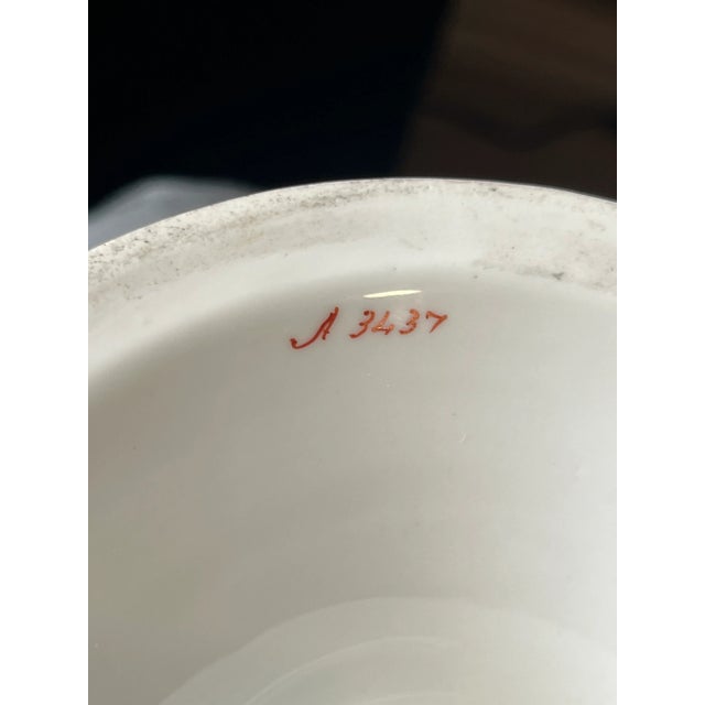 Ceramic Vintage Handpainted Jasmine Design Pedestal Compote For Sale - Image 7 of 7