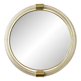 Venetian Round Murano Glass Wall Mirror by Simoeng For Sale