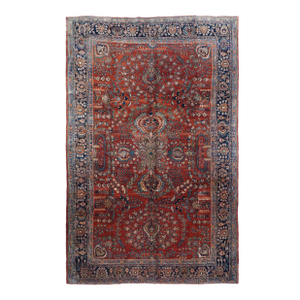 Antique Persian Mohajeran Sarouk Rug 7'1" X 11’1”