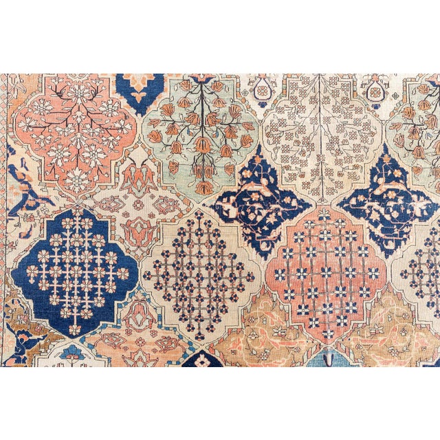 Persian Antique Persian Mohtashem Kashan Handmade Wool Rug For Sale - Image 3 of 9