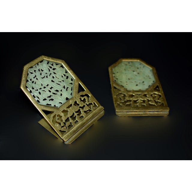 Pair of Foldable Chinese Antique Jade Bookends For Sale - Image 9 of 11