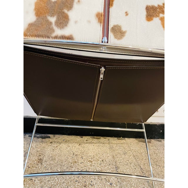 Chrome-Plated Fil Lounge Chair with Fur Seat by Pascal Mourgue for Ligne Roset, 1990s For Sale - Image 6 of 13