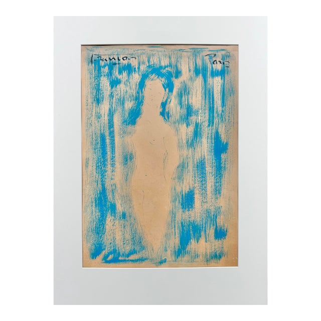 Circa 1965 Etienne Ret Original Figural Nude Painting, Signed Paris For Sale