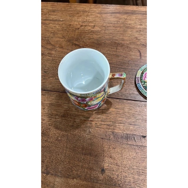 Vintage Famille Rose "Thousand Flowers" Covered Mug For Sale - Image 4 of 5