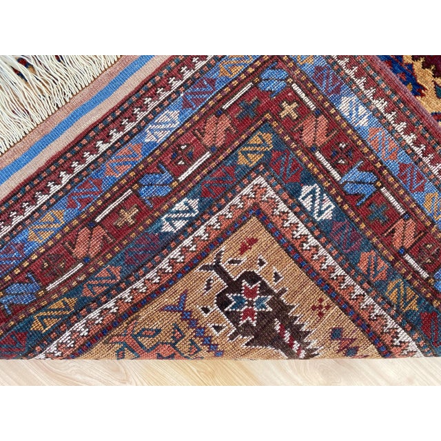 Camel & Plum Kazak Boteh Wool Rug 5x7 For Sale - Image 12 of 13