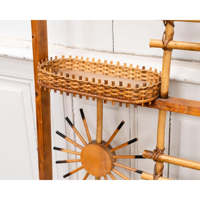 Vintage Rattan Screen with Sunburst, 1950s For Sale - Image 12 of 13