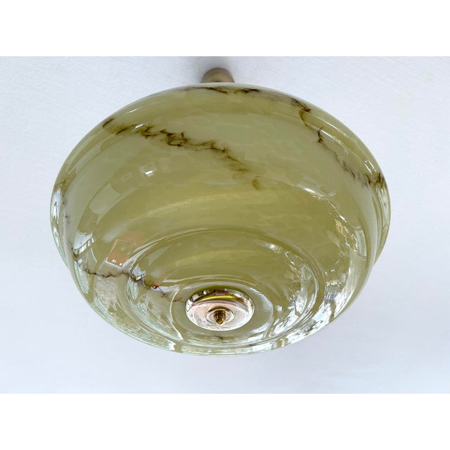 Art Deco Pendant Light in Marble Glass, 1930s For Sale - Image 16 of 18