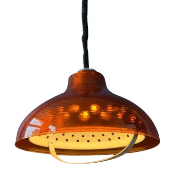 Mid-Century UFO Acrylic Glass Hanging Lamp For Sale