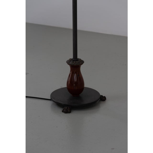 1920s Art Deco Danish Floor Lamp in Brass, Wood and Iron by Lyfa, 1920s For Sale - Image 5 of 18