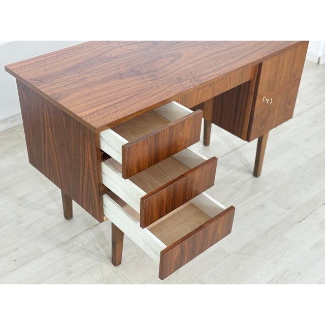 Wood Mid-Century Desk in Walnut, 1960s For Sale - Image 7 of 15