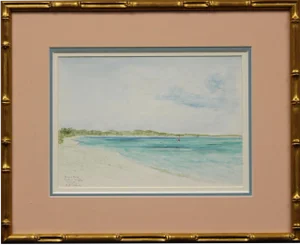 "Grace Bay Turks & Caicos" Original Watercolour by Freddy a Cushing of Newport, Ri
