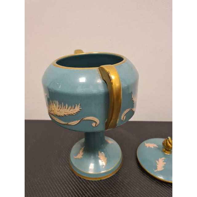 French Vase in Glazed Ceramic and Gold Decorations, Early 20th Century For Sale - Image 6 of 17