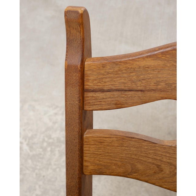 Set of Six French Brutalist Razor Blade Oak Rush Dining Chairs For Sale - Image 15 of 18