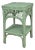1970s Celery Green Painted Small Wicker Side Table Plant Stand For Sale