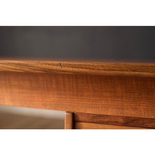 Danish Teak Arne Vodder Drop-Leaf Extendable Sliding Desk For Sale - Image 12 of 18