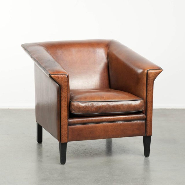 Art Deco Club Chair in Sheepskin Leather For Sale - Image 13 of 13