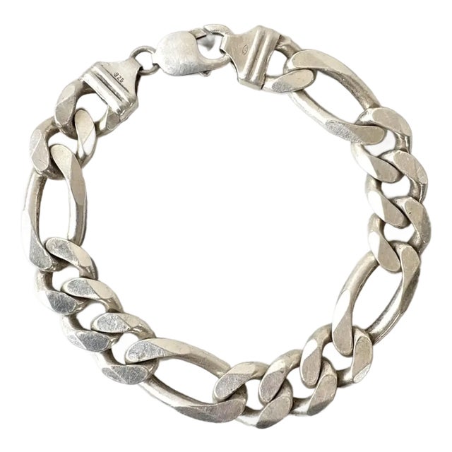 Vintage Italian Sterling Silver Link Bracelet - Stamped 925 For Sale