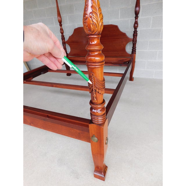Mahogany Georgian Style Queen Size Draper Carved Tester Poster Bed For Sale - Image 12 of 12