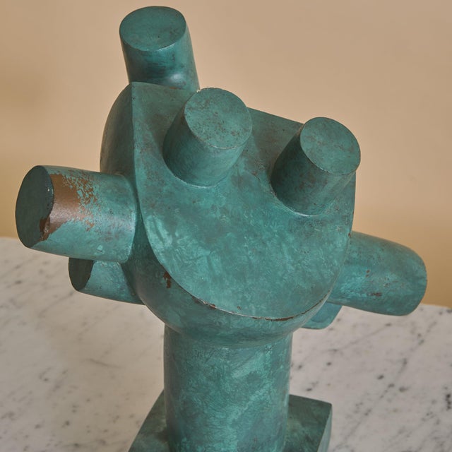 Verdigris 20th Century French Bronze Abstract Sculpture For Sale - Image 8 of 9