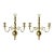 Brass Double Arm Wall Candle Sconces in Williamsburg Style - A Pair For Sale