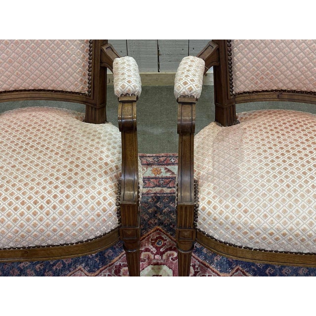 Louis XVI Armchairs in Walnut, Set of 2 For Sale - Image 12 of 18