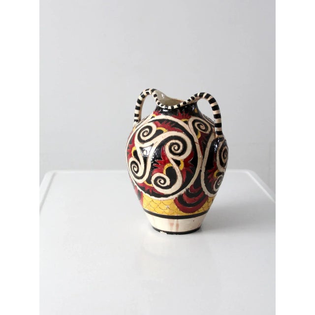 Cream Vintage Italian Ceramic Vase For Sale - Image 8 of 11