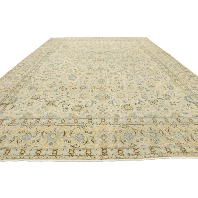 English Early 20th Century Antique Persian Kashan Rug 08'07 X 12'08 For Sale - Image 3 of 10