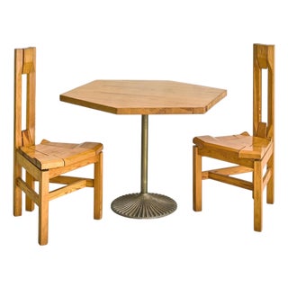 Finnish Pine Bistro Table and 'Rantasipi' Chairs by Arnold Lerber, 1970s For Sale