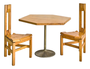 Finnish Pine Bistro Table and 'Rantasipi' Chairs by Arnold Lerber, 1970s