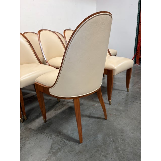 Ivory Dining Chairs Set of 12 Attributed to Cygal For Sale - Image 8 of 12