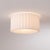 Mid-Century Modern Scallop Flush Mount - Weathered Brass Steel, Drum White Linen Shade, Modern Design, Dimmable For Sale - Image 3 of 5
