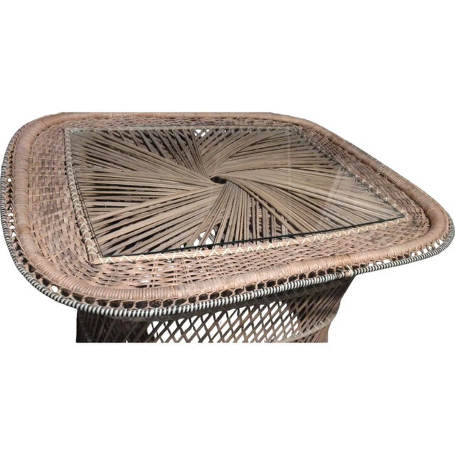 Russell Woodard Mid-Century Bohemian Chic Casual Buri Rattan Rectangular Coffee Table For Sale - Image 4 of 7