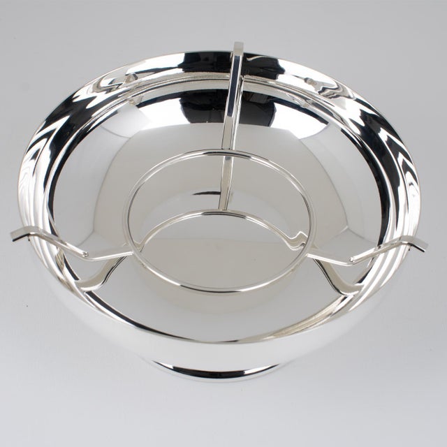 Silver Silver Plate and Crystal Caviar Bowl Dish Server by Gelb, Paris in Box For Sale - Image 8 of 11