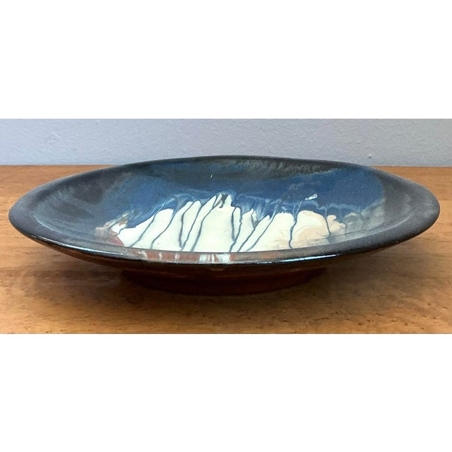 Vintage Drip Glazed Ceramic Plate For Sale - Image 11 of 12