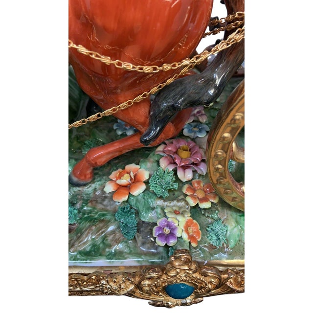 Antique Franz Hermle Monumental Capodimonte Style Vienna Porcelain Sculpted Mantel Clock/Centerpiece For Sale - Image 17 of 17