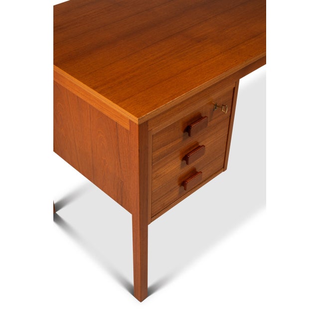Danish Mid-Century Modern Petite Writer's Desk in Teak by Faarup Møbelfabrik Attributed to Ib Kofod Larsen, C. 1980s For Sale - Image 17 of 18