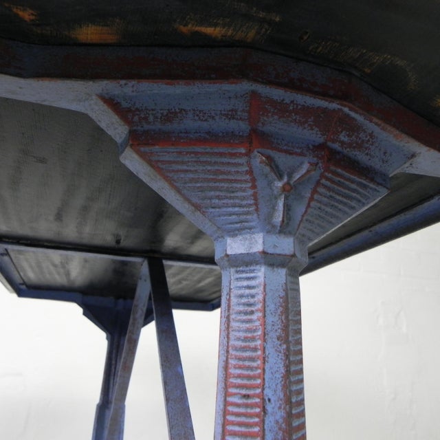 Art Deco Bistro Table with Cast Iron Frame and Pine Top, 1930s For Sale - Image 4 of 18