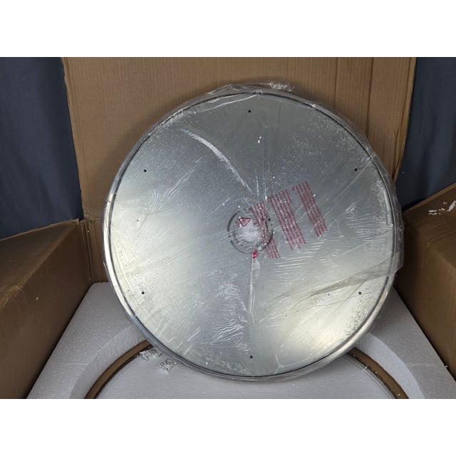 Silver Visual Comfort Kelly Wearstler 24" Precision Polished Nickel Flush Mount Light For Sale - Image 8 of 10